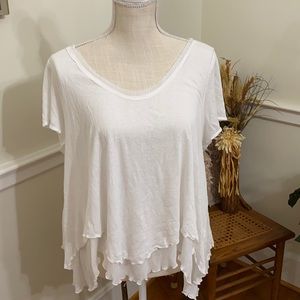 Free People White Flowy Blouse
